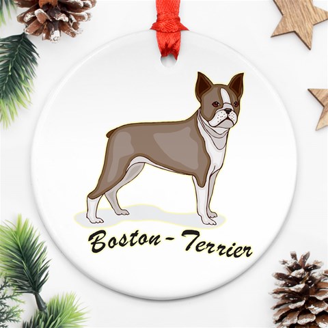 Boston Terrier Ornament (Round) from ArtsNow.com Front