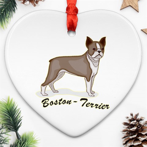 Boston Terrier Ornament (Heart) from ArtsNow.com Front