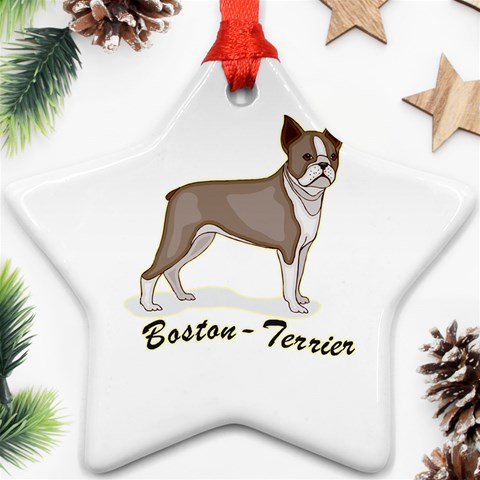 Boston Terrier Ornament (Star) from ArtsNow.com Front