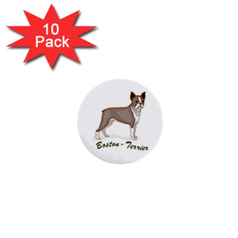 Boston Terrier 1  Mini Button (10 pack)  from ArtsNow.com Front