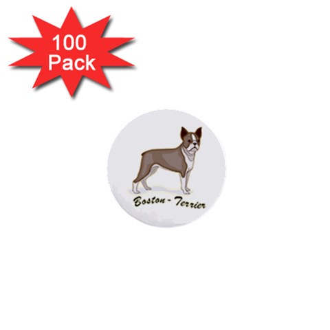 Boston Terrier 1  Mini Button (100 pack)  from ArtsNow.com Front