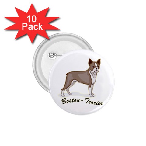 Boston Terrier 1.75  Button (10 pack)  from ArtsNow.com Front