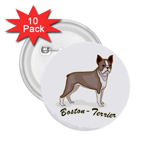 Boston Terrier 2.25  Button (10 pack) from ArtsNow.com Front