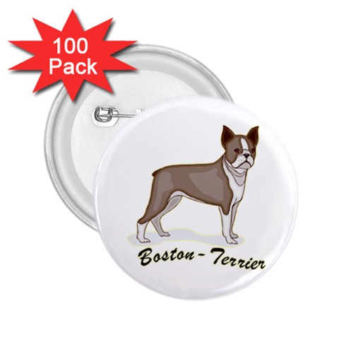 Boston Terrier 2.25  Button (100 pack) from ArtsNow.com Front