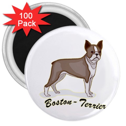 Boston Terrier 3  Magnet (100 pack) from ArtsNow.com Front