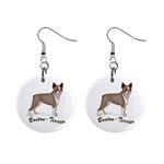 Boston Terrier 1  Button Earrings