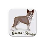 Boston Terrier Rubber Coaster (Square)