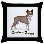 Boston Terrier Throw Pillow Case (Black)