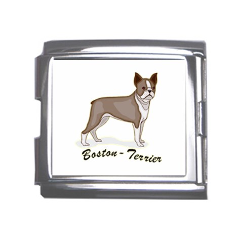 Boston Terrier Mega Link Italian Charm (18mm) from ArtsNow.com Front