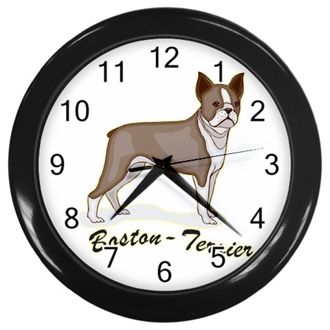 Boston Terrier Wall Clock (Black) from ArtsNow.com Front