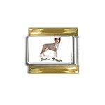 Boston Terrier Gold Trim Italian Charm (9mm)