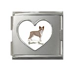 Boston Terrier Mega Link Heart Italian Charm (18mm)