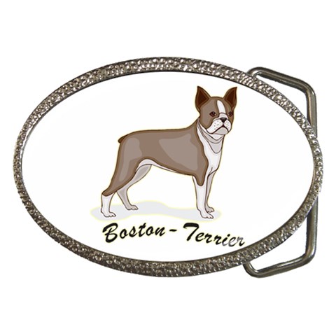 Boston Terrier Belt Buckle from ArtsNow.com Front