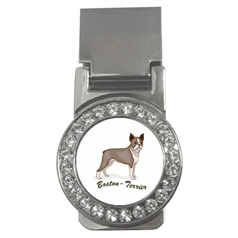 Boston Terrier Money Clip (CZ) from ArtsNow.com Front