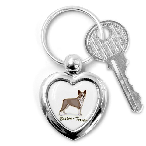 Boston Terrier Key Chain (Heart) from ArtsNow.com Front