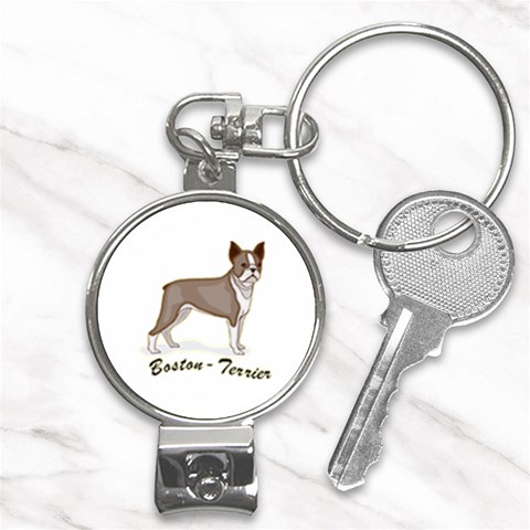 Boston Terrier Nail Clippers Key Chain from ArtsNow.com Front