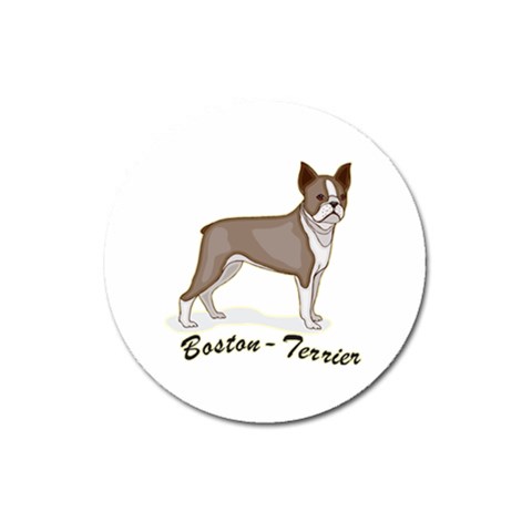 Boston Terrier Magnet 3  (Round) from ArtsNow.com Front