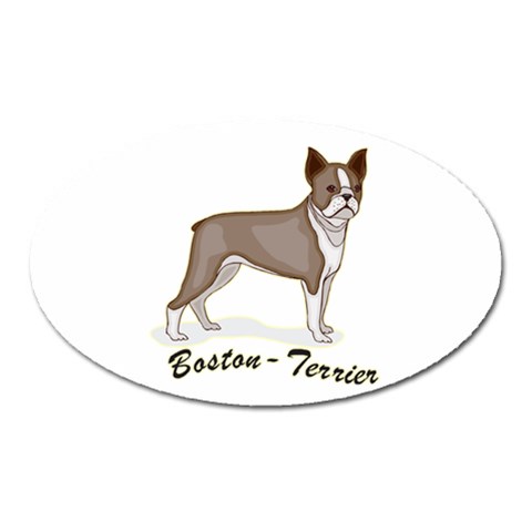 Boston Terrier Magnet (Oval) from ArtsNow.com Front