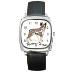 Boston Terrier Square Metal Watch