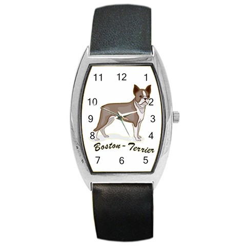 Boston Terrier Barrel Style Metal Watch from ArtsNow.com Front