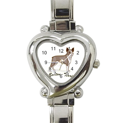 Boston Terrier Heart Italian Charm Watch from ArtsNow.com Front