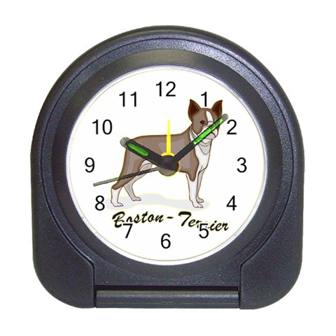 Boston Terrier Travel Alarm Clock from ArtsNow.com Front