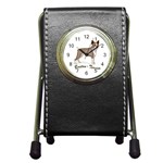 Boston Terrier Pen Holder Desk Clock