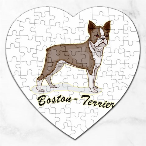 Boston Terrier Jigsaw Puzzle (Heart) from ArtsNow.com Front