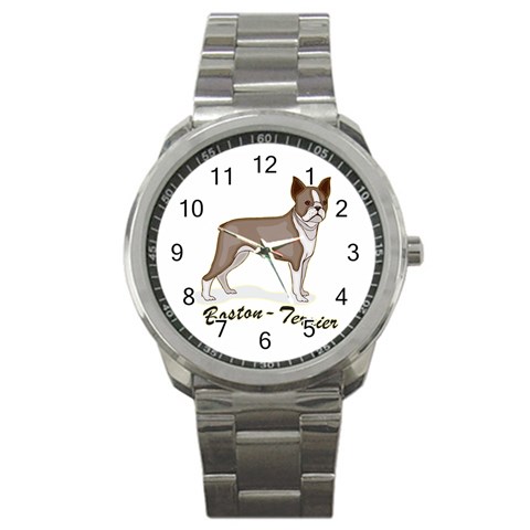 Boston Terrier Sport Metal Watch from ArtsNow.com Front