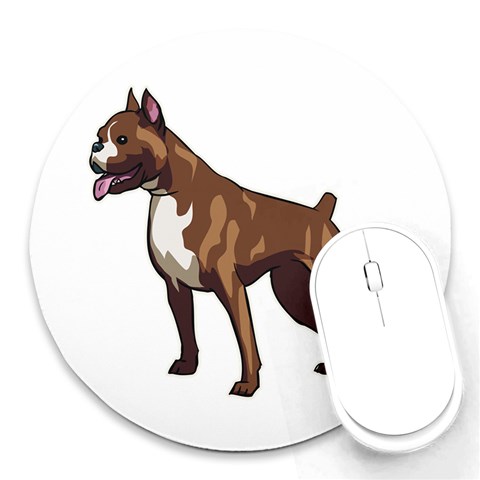 Boxer Round Mousepad from ArtsNow.com Front