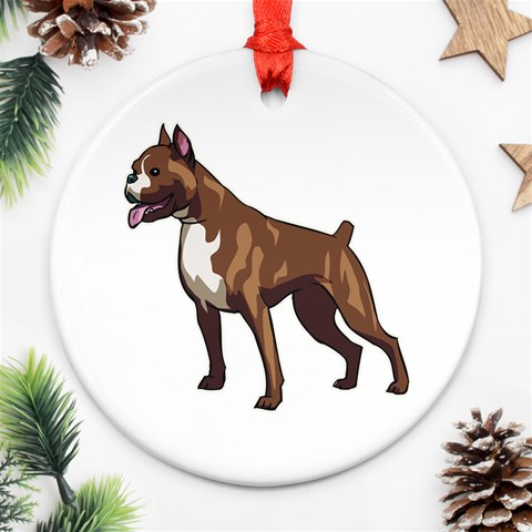 Boxer Ornament (Round) from ArtsNow.com Front