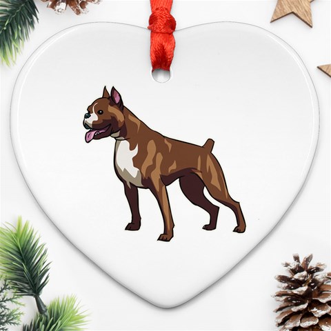 Boxer Ornament (Heart) from ArtsNow.com Front