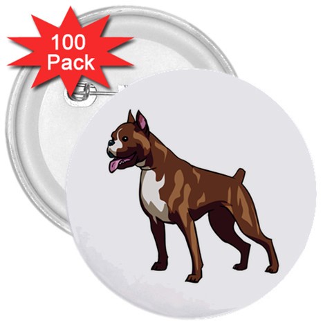 Boxer 3  Button (100 pack) from ArtsNow.com Front