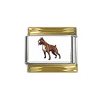 Boxer Gold Trim Italian Charm (9mm)