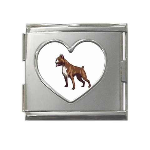 Boxer Mega Link Heart Italian Charm (18mm) from ArtsNow.com Front