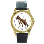 Boxer Round Gold Metal Watch