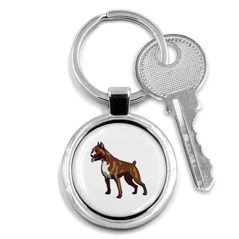 Boxer Key Chain (Round) from ArtsNow.com Front