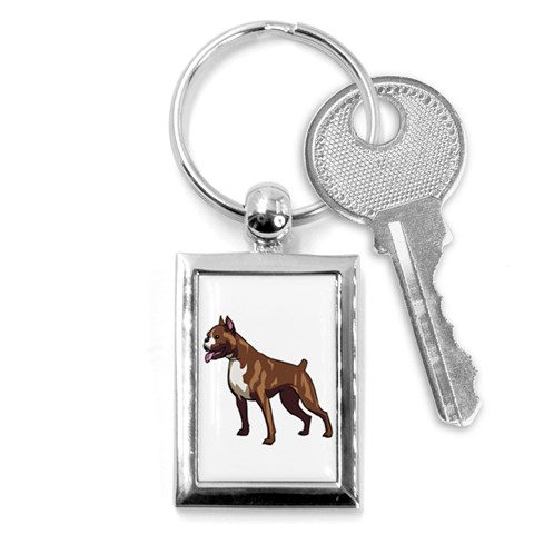 Boxer Key Chain (Rectangle) from ArtsNow.com Front