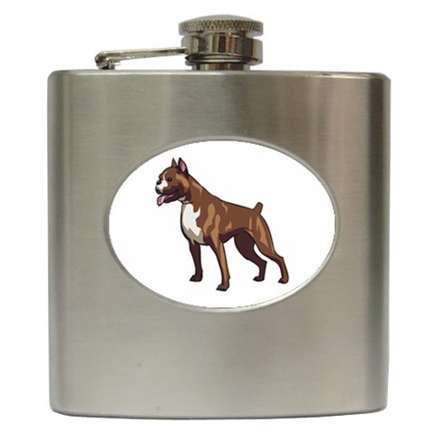 Boxer Hip Flask (6 oz) from ArtsNow.com Front