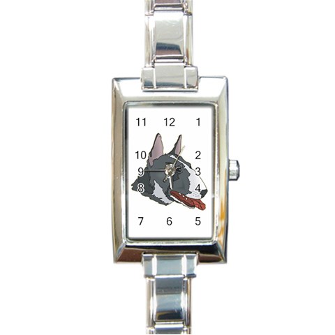 Bull Terrier Rectangular Italian Charm Watch from ArtsNow.com Front