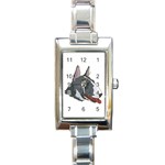 Bull Terrier Rectangular Italian Charm Watch