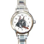 Bull Terrier Round Italian Charm Watch