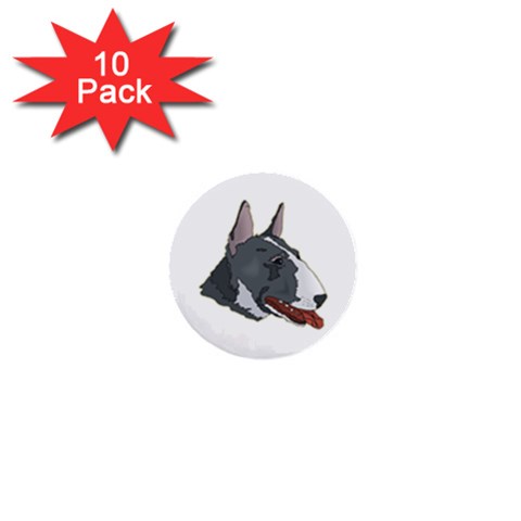 Bull Terrier 1  Mini Button (10 pack)  from ArtsNow.com Front