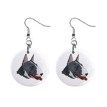 Bull Terrier 1  Button Earrings