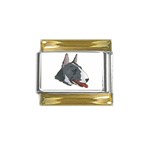 Bull Terrier Gold Trim Italian Charm (9mm)