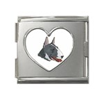 Bull Terrier Mega Link Heart Italian Charm (18mm)