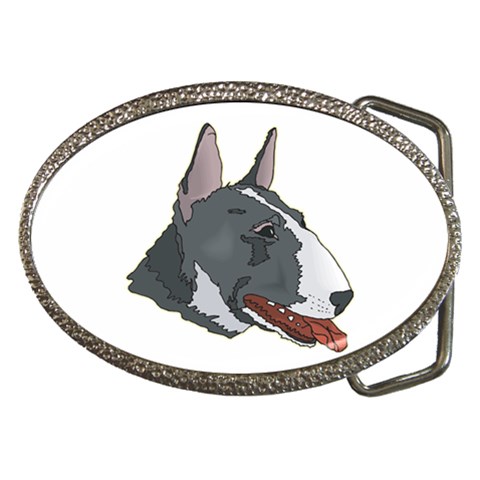 Bull Terrier Belt Buckle from ArtsNow.com Front