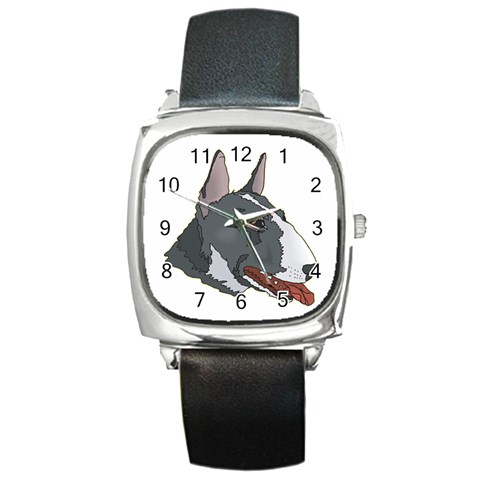 Bull Terrier Square Metal Watch from ArtsNow.com Front