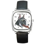 Bull Terrier Square Metal Watch