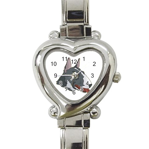 Bull Terrier Heart Italian Charm Watch from ArtsNow.com Front